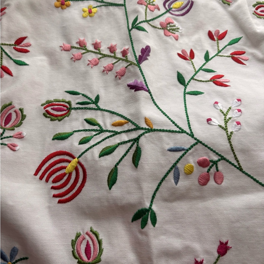 NWOT Boston Proper White Embroidered Floral Mini Skirt - Picture 3 of 6